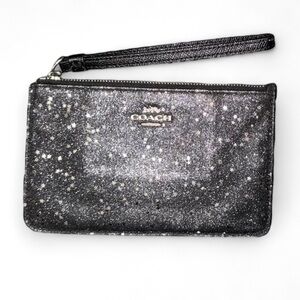 Coach Black Glitter & Star Wristlet SALE